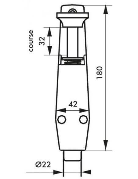 Opritor usa, cu frana cauciuc, 180 mm, alb, THIRARD - 2