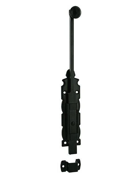 incuietoare usa RUSTIQUE, zavor vertical, 305 mm, negru lacuit, THIRARD - 1