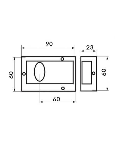 Broasca aplicata, 90 x 60 mm, cilindru RIM cu 3 chei, auriu, THIRARD - 2