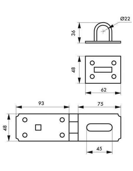 Suport pentru lacate, 90 mm, anti-smulgere, THIRARD - 2