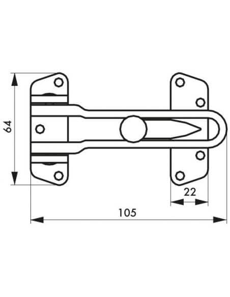 Siguranta usa intrare, cu tachet, pentru intredeschidere, auriu, THIRARD - 2