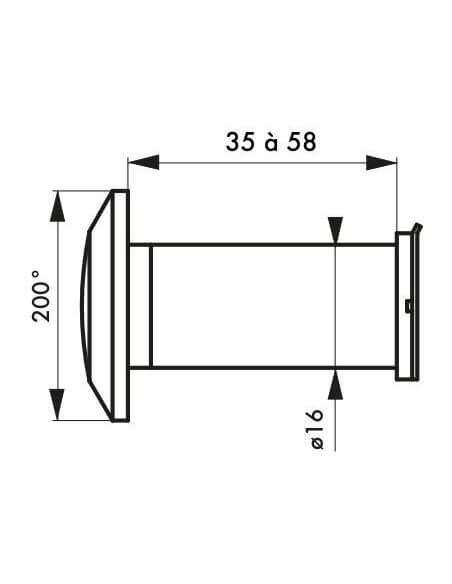 Vizor 200°, cromat, THIRARD - 2