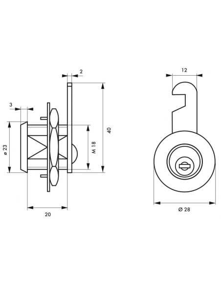 incuietoare cu cama 20 mm, THIRARD - 2