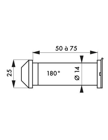 Vizor 180°, nichel satinat, THIRARD - 2