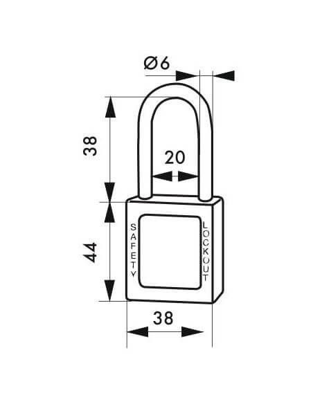 Lacat siguranta industriala, toarta nailon Ø 6 x 38 mm (maro), THIRARD - 2