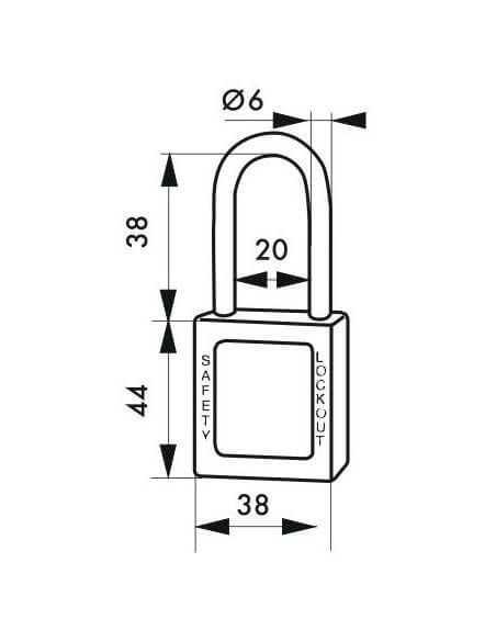 Lacat siguranta industriala, toarta nailon Ø 6 x 38 mm (alb), THIRARD - 2