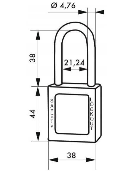 Lacat siguranta industriala, toarta inox Ø 4,76 x 38 mm (portocaliu), THIRARD - 2