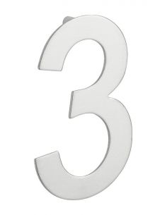 Număr ușă, cifra „3”, prindere șuruburi, inox - 1