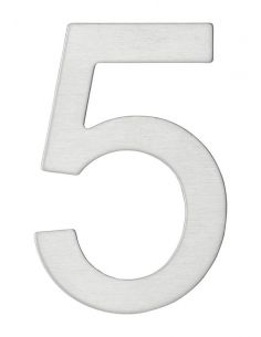 Număr ușă, cifra „5”, lipire adeziv 3M, inox - 1