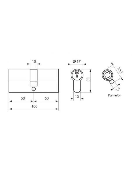 Butuc usa 50 x 50 mm, standard, STD, 3 chei - 2