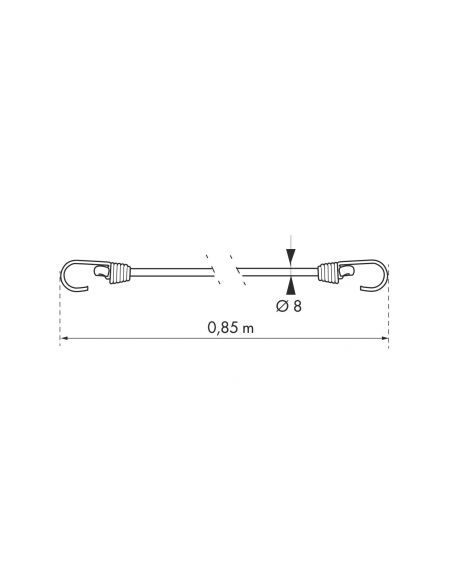 Cabluri elastice tip „caracatita”, 8 mm x 80 cm, cu carlige, THIRARD - 2