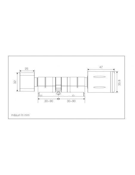 Cilindru electronic E-LINK 80 MM (40/40)- MOD, THIRARD - 3