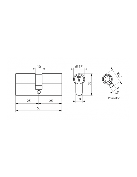 Butuc usa standard 25 x 25 mm, alamit - 2