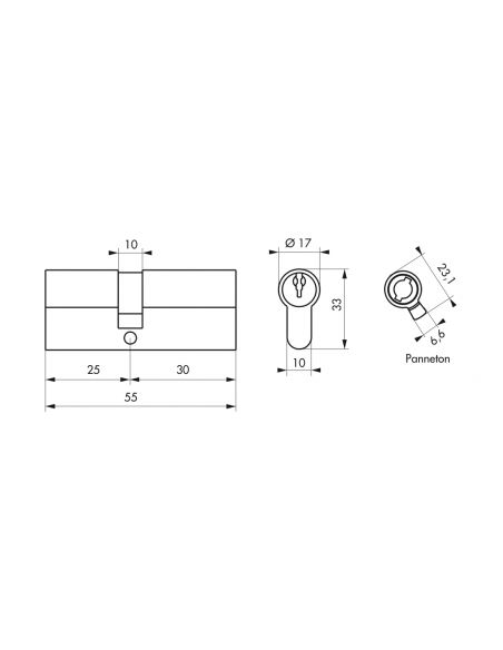 Butuc usa standard 25 x 35 mm, alamit - 2