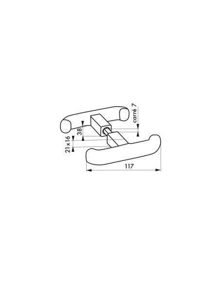 Maner dublu usa garaj C8 negru - 2