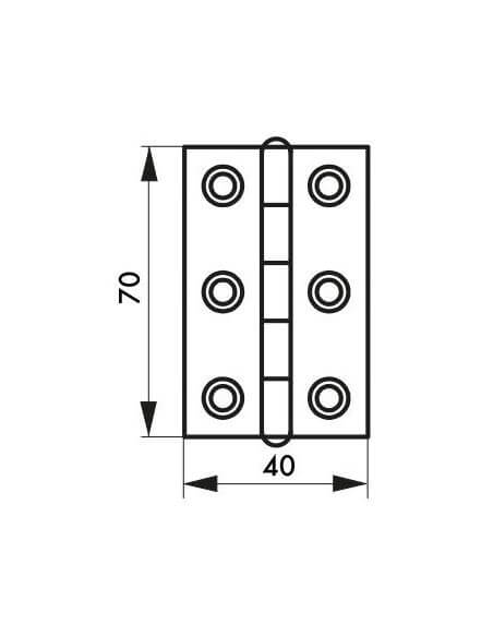 Balamale usi mobila, 70 x 40 mm, alama - 2