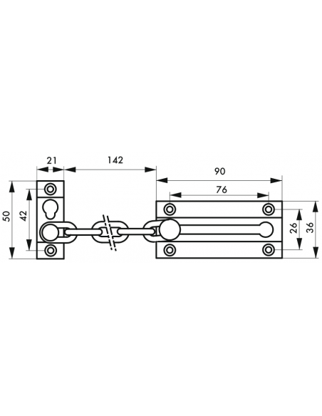 Lant usa intrare, pentru intredeschidere, alamit - SP - 2