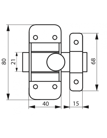 Zavor mobilier, bolt plat  40 mm - SP - 2