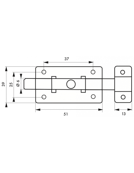 Zavor mobila, cromat,  75 mm - SP - 2