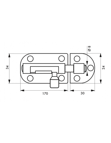 Zavor mobila,  200mm, bolt rotund, nichel satinat - SP - 2