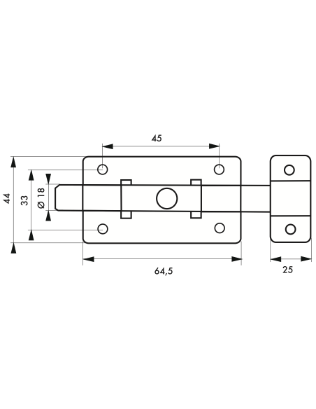 Zavor mobila,  inox, 55 mm, bolt plat - SP - 2