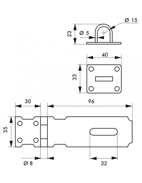 Suport pentru lacate, cu acoperire, zincat, 100 mm - SP - 2