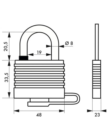 Lacat de exterior, cu cheie, 40 mm, 2 chei - SP - 2