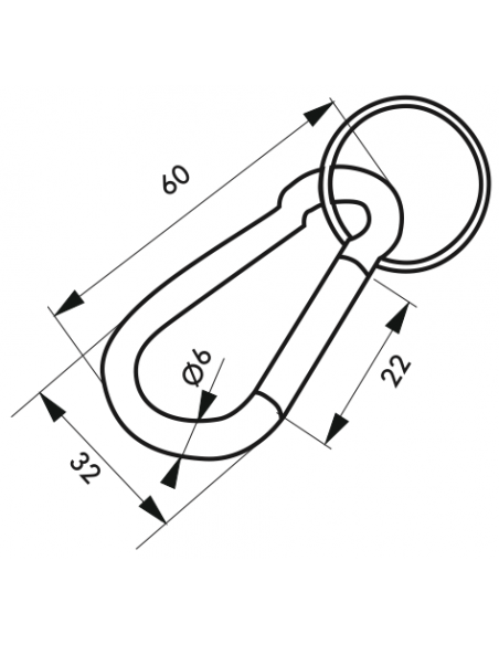 Set de 2 Catarame aluminiu, diverse culori, 60 mm - SP - 2