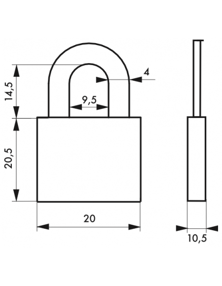 Lacat bagaj, cu cheie, 20 mm, 2 chei - SP - 2