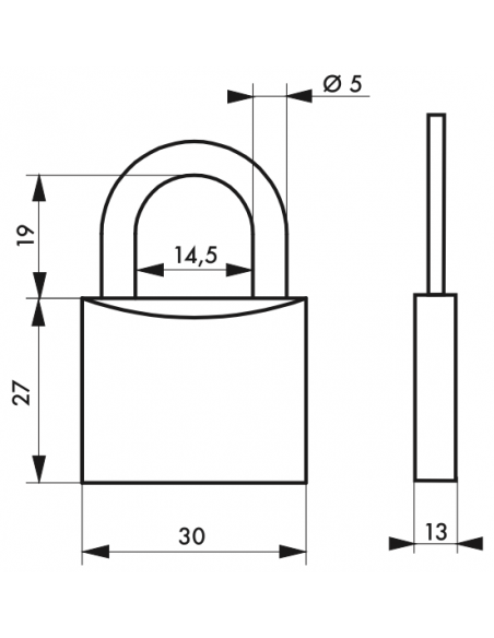 Lacat cu cheie, 30 mm, 2 chei  - SP - 2