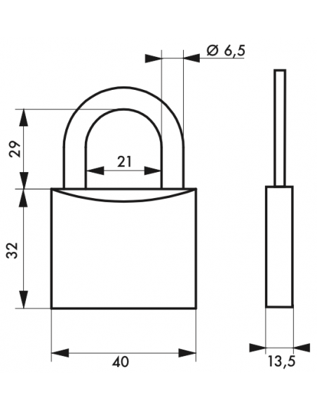 Lacat cu cheie, 40 mm, 2 chei - SP - 2