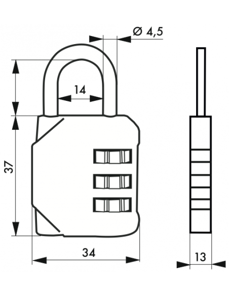 Lacat bagaj, cu cifru resetabil, 30 mm, 3 digit - SP - 2