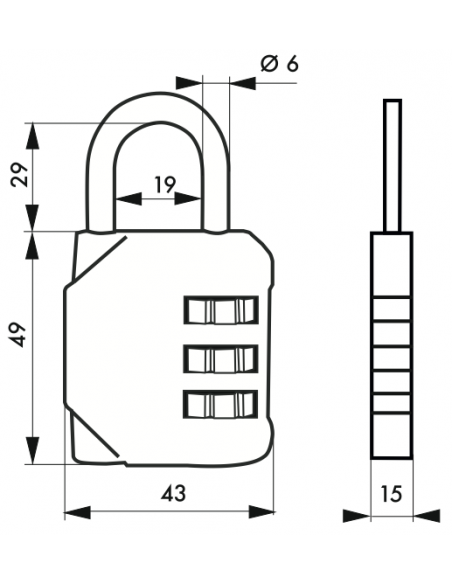 Lacat cu cifru 40 mm, 4 digit - SP - 2