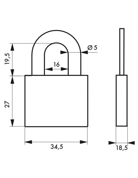 Lacat oval 30 mm disc de otel, 3 chei - SP - 2