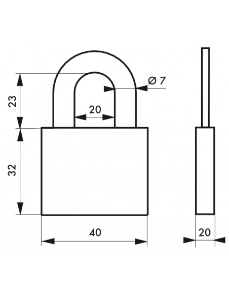 Lacat de santier, 40 mm, cu disc, 4 chei- SP - 2