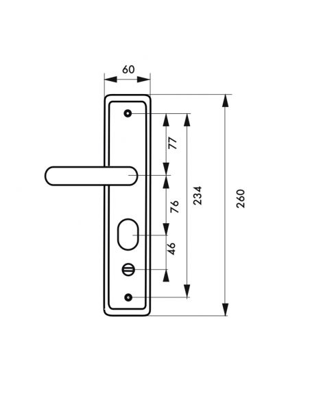 Manere usi metalice, CLASSIC, placi drepte, blocare dreapta - 2