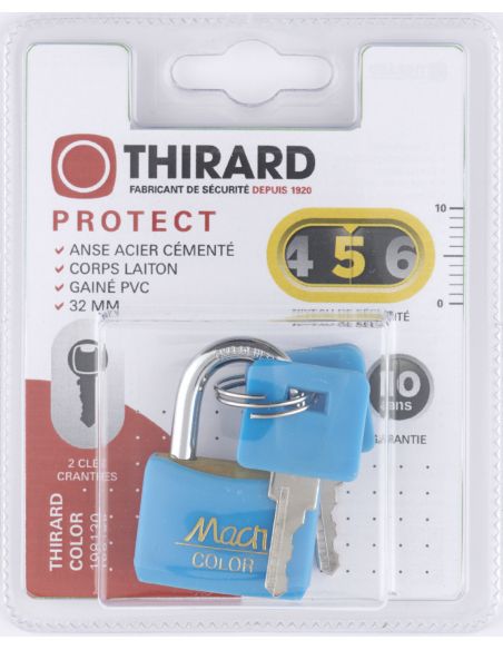 Lacat cu cheie, THIRARD COLOR, 30 mm, diverse culori, THIRARD - 3