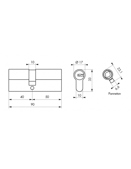 Cilindru usa / butuc standard, 40 x 50 mm, Trafic 6 inalta securitate - 2