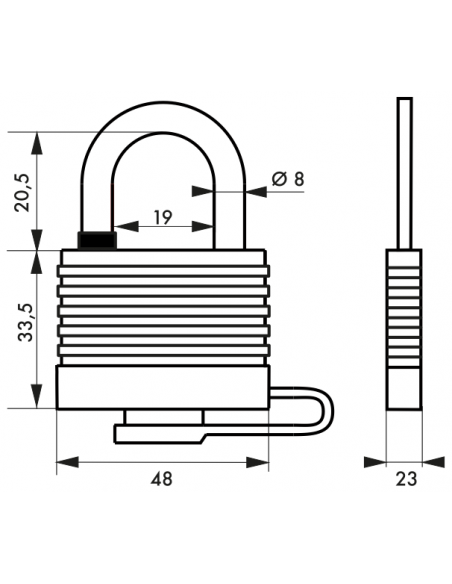 Lacat anti-coroziune, Sea Line, 40 mm, cu cheie, albastru - 2