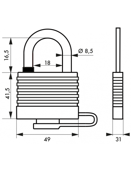 Lacat de exterior cu cheie Bumper 45 mm securitate inalta - 2