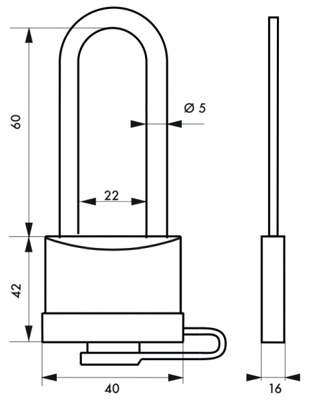 Lacat siguranta industriala 40 mm cu bumper toarta inalta - 2