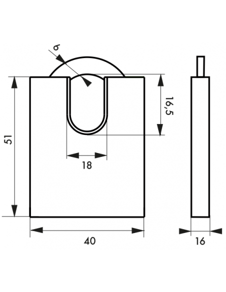 Lacat de exterior Mach 3, 40 mm, 2 chei, alama lustruita - 2