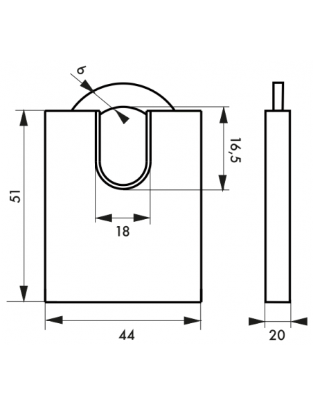 Lacat de exterior Mach 3, 40 mm, 2 chei, cu bumper - 2