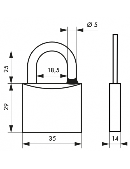 Lacat de exterior Mach 3, 30 mm, 3 chei, alama lustruita - 2