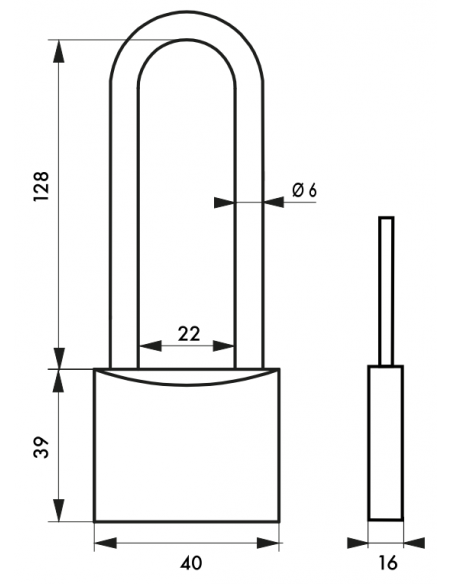 Lacat de exterior Mach 3, 40 mm, 2 chei, toarta inalta - 2