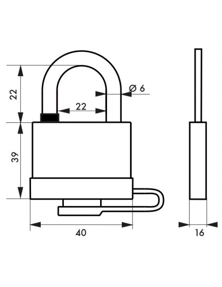 Lacat de exterior Mach 3, 40 mm, cu bumper, 2 chei - 2