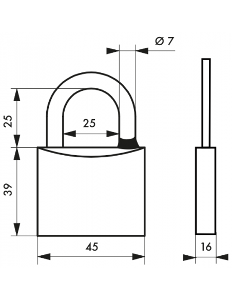 Lacat de exterior Mach 3, 45 mm, 3 chei, alama lustruita - 2