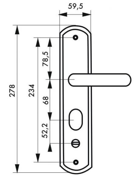 Manere usi metalice, OPTIMUM, placi rotunjite, blocare dreapta - 2