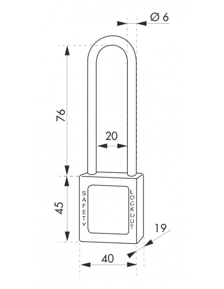 Lacat siguranta industriala cu toarta inalta, 40 mm, aplicatii electrice - 2