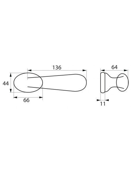 Manere pentru usa Gran Prix, patrat 7 mm, cromate, Thirard - 2